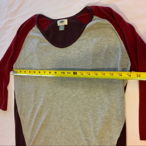 Old Navy Small Grey Maroon Color Block Blouse Top - Picture 5 of 8